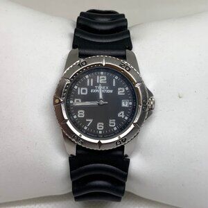 Timex expedition indiglo date women’s watch 30mm black plastic band running